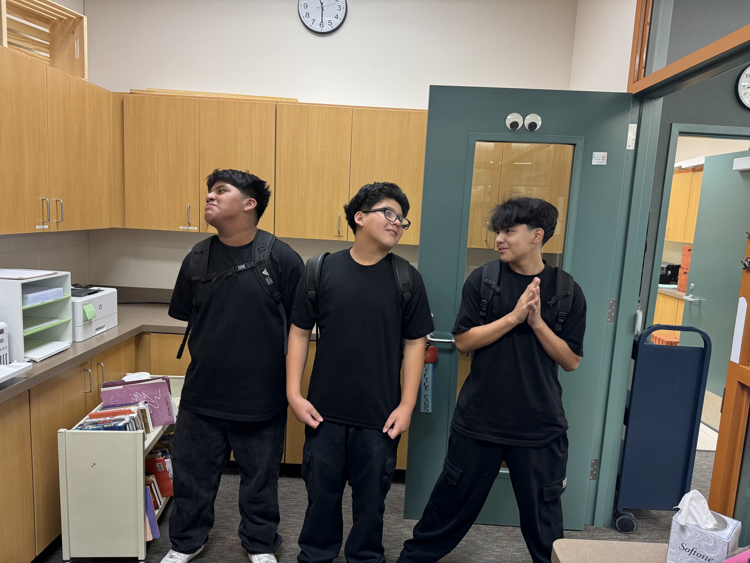 Three 7th grade boys show up to school matching without planning it.